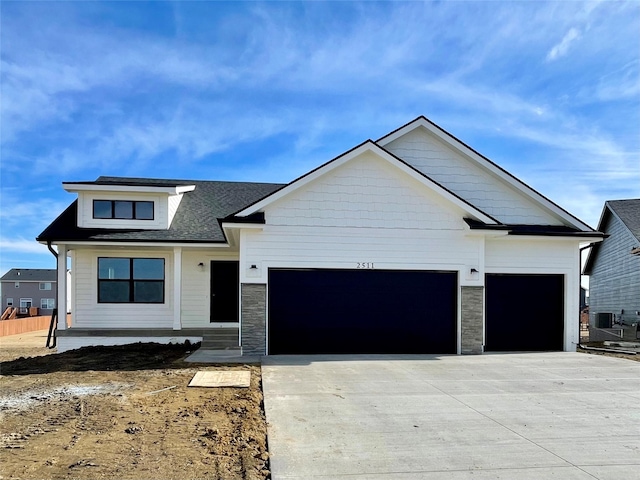 view of front of home with a garage