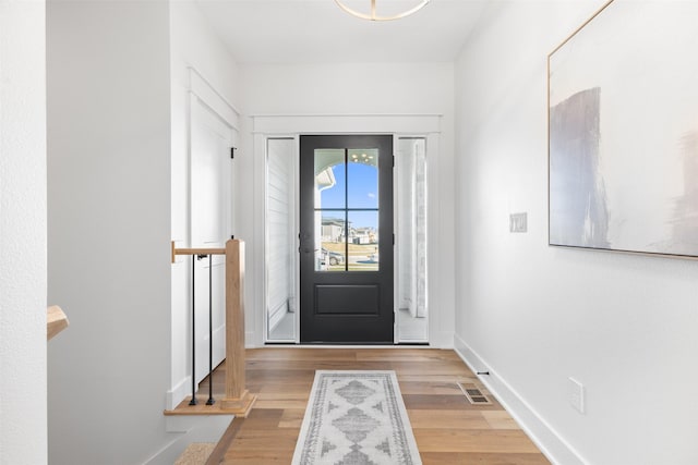 foyer featuring light hardwood / wood-style floors