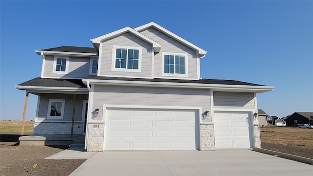 view of front facade featuring a garage