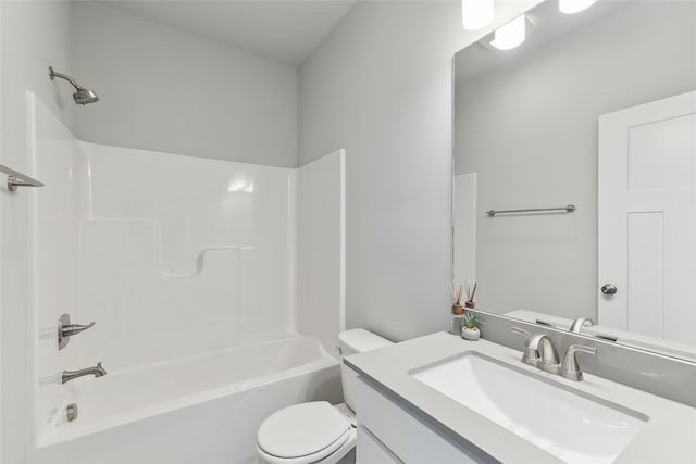 full bathroom featuring vanity, toilet, and shower / bath combination