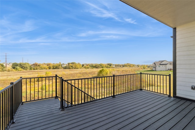 deck with a rural view