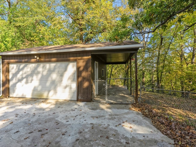 view of garage