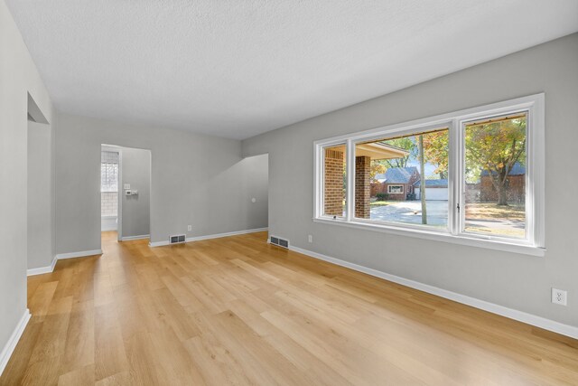 empty room with a healthy amount of sunlight and light wood-type flooring