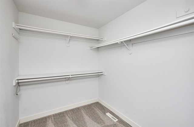 walk in closet with carpet floors