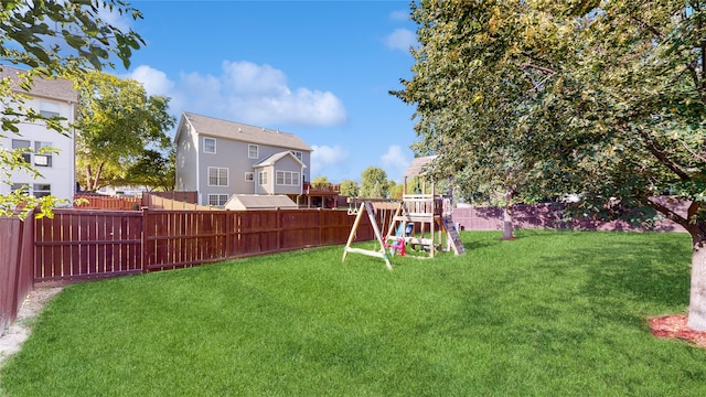 view of yard featuring a playground