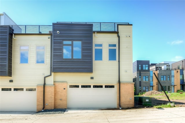 exterior space featuring a garage