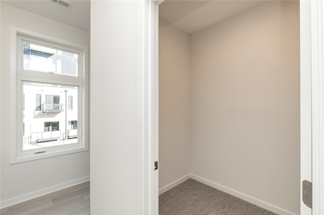 interior space with hardwood / wood-style flooring