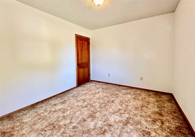 spare room with carpet and a textured ceiling