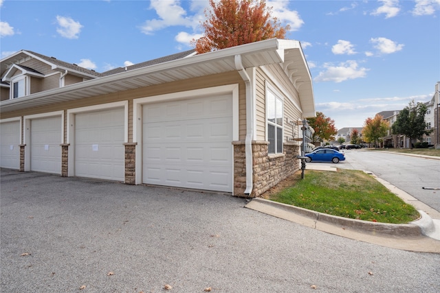 exterior space featuring a garage