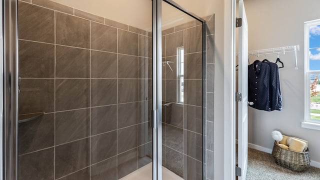 bathroom with walk in shower