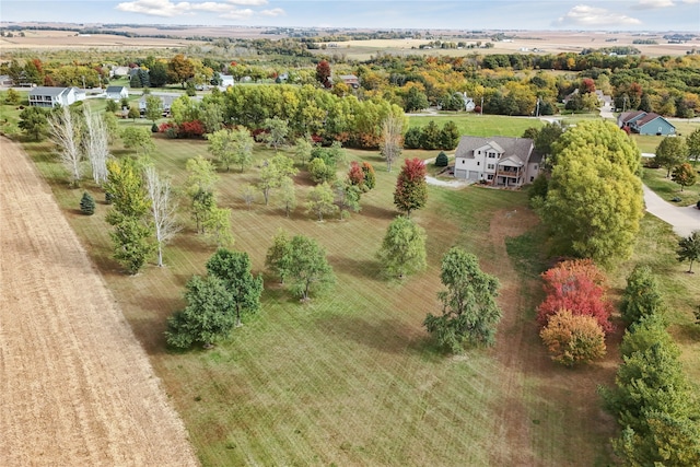 aerial view with a rural view