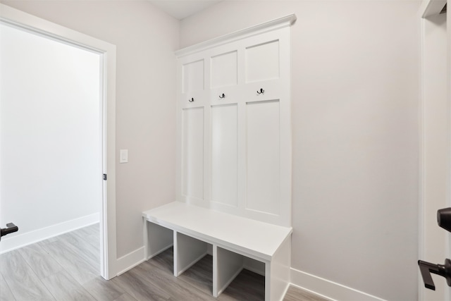 mudroom featuring light hardwood / wood-style floors