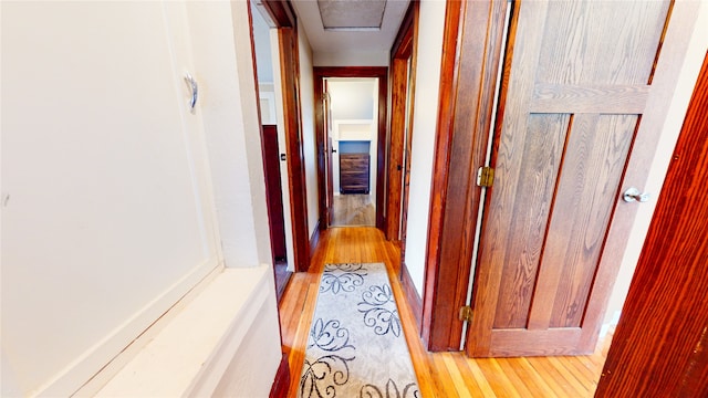 hallway featuring light hardwood / wood-style flooring