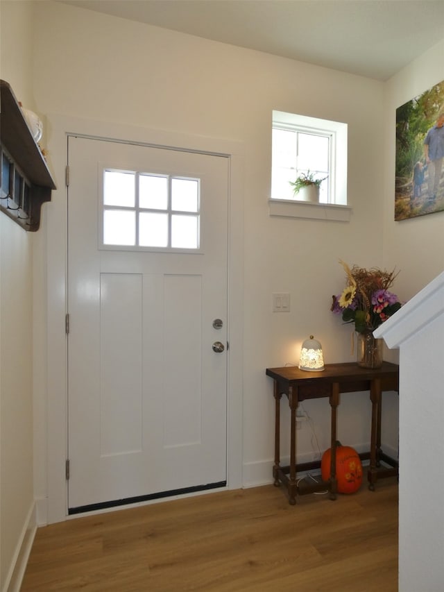 foyer entrance featuring light hardwood / wood-style flooring