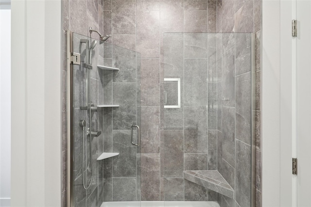 bathroom featuring walk in shower