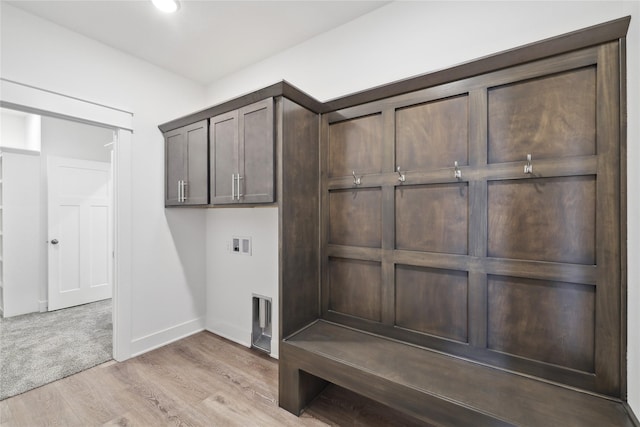 mudroom with light wood-type flooring