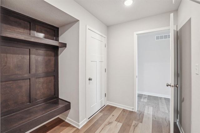 mudroom featuring light wood-type flooring