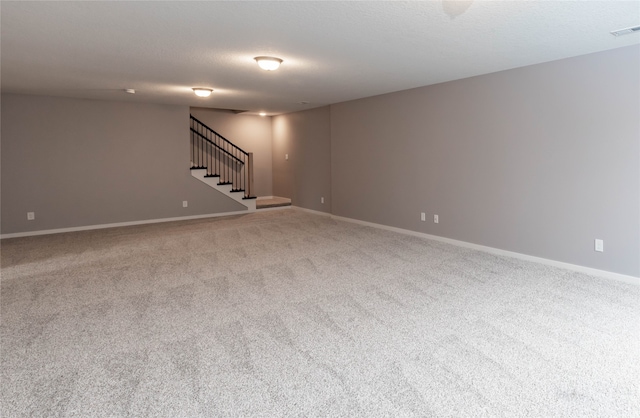 basement featuring carpet floors