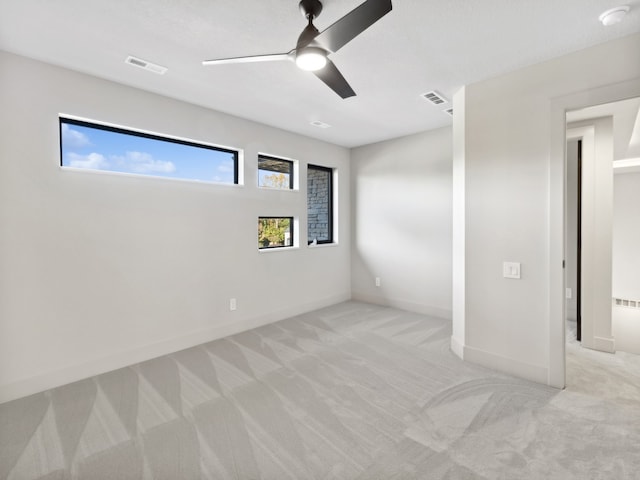 interior space featuring ceiling fan