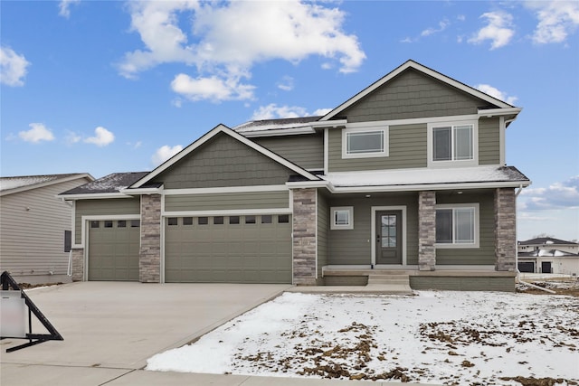 craftsman-style home featuring a garage