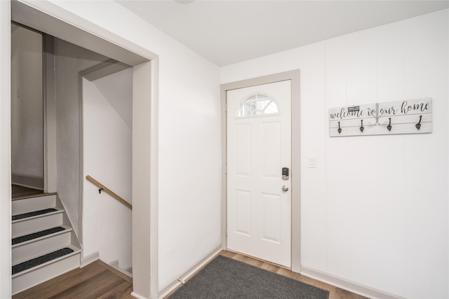 entrance foyer with dark wood-type flooring