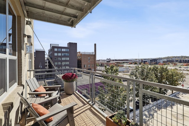 balcony with a city view