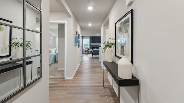 hall featuring light hardwood / wood-style floors