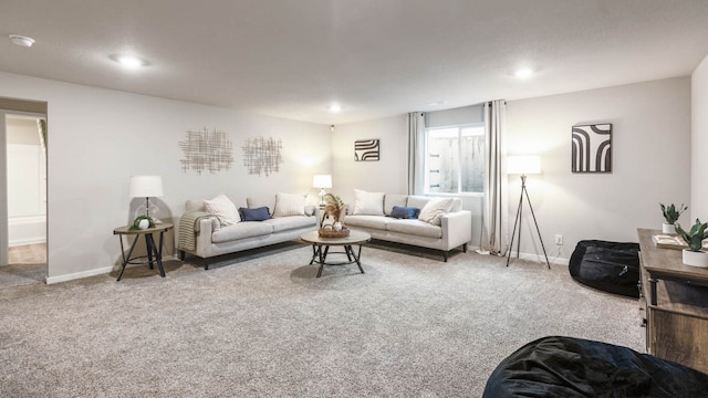 living room featuring carpet floors