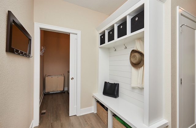 mudroom featuring light hardwood / wood-style floors