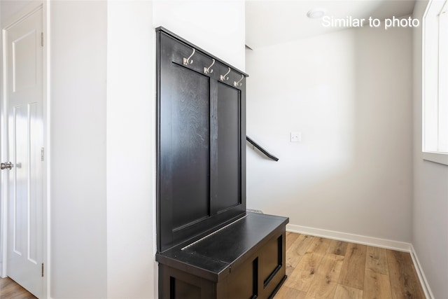 mudroom featuring light hardwood / wood-style floors