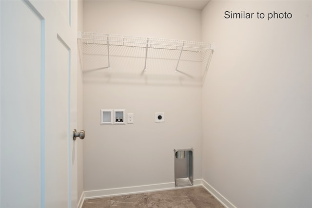 laundry room featuring hookup for an electric dryer and hookup for a washing machine