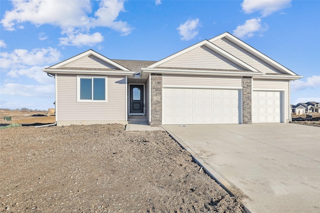 single story home featuring a garage