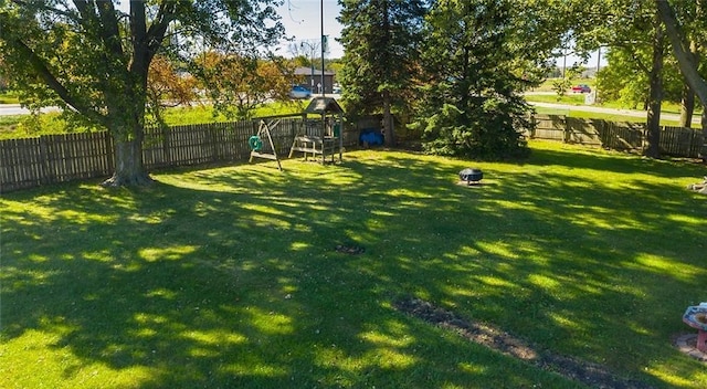 view of yard featuring a playground