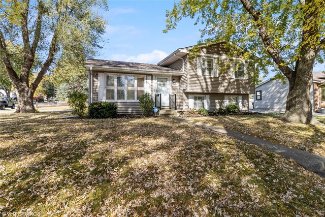 view of split level home