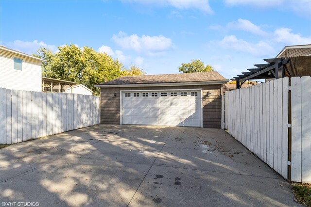 view of garage