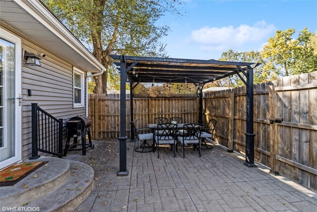 view of patio with area for grilling