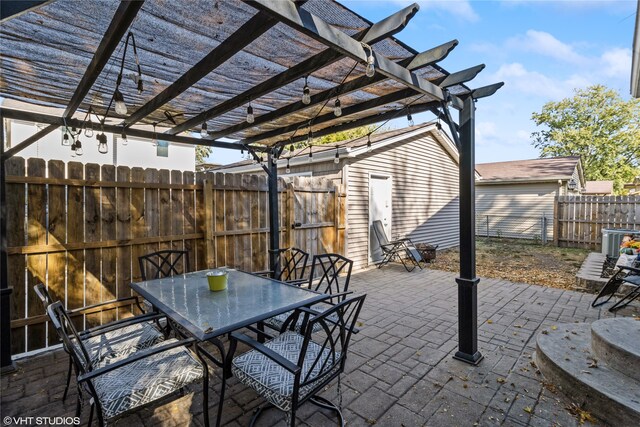 view of patio / terrace featuring a pergola