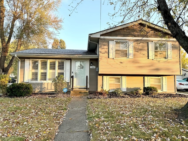 view of split level home