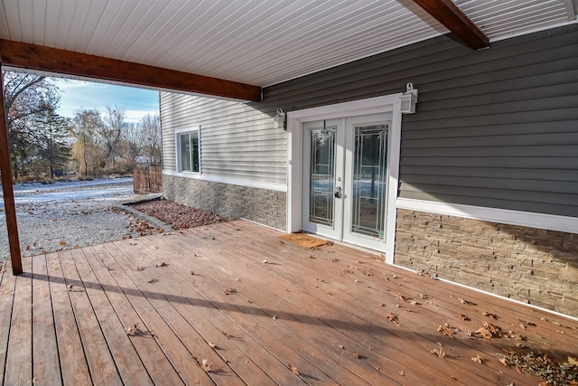 deck featuring french doors