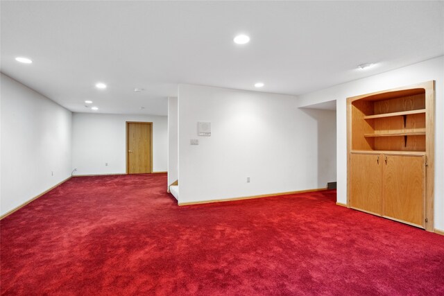 basement with carpet