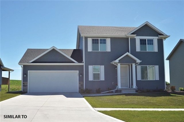 view of front of house with a front yard