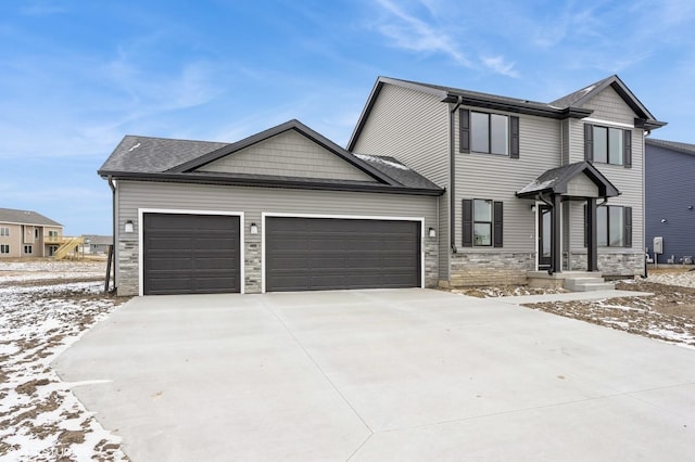 view of front facade with a garage