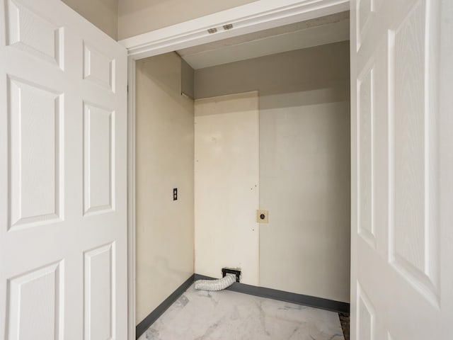 laundry area featuring hookup for an electric dryer