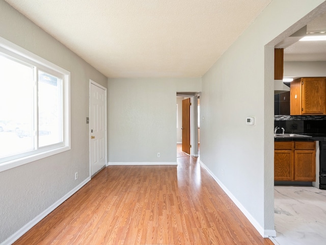 empty room with light hardwood / wood-style floors