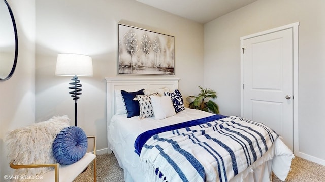 bedroom with carpet floors