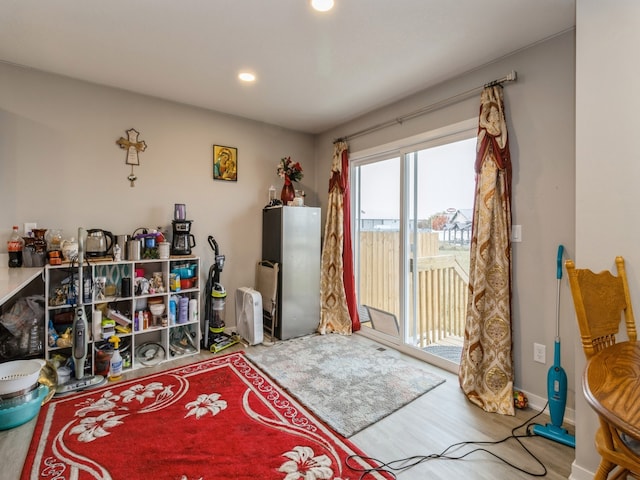 misc room with hardwood / wood-style floors