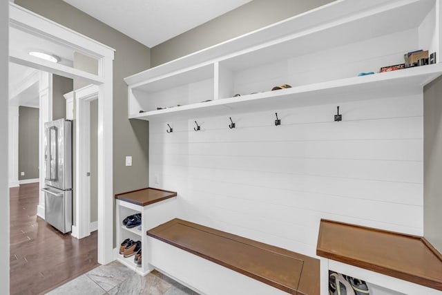 mudroom featuring hardwood / wood-style floors