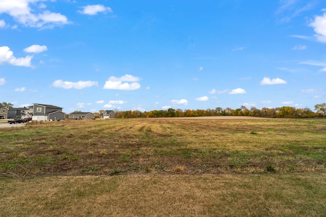 view of yard with a rural view