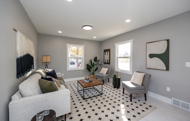 living room with a healthy amount of sunlight