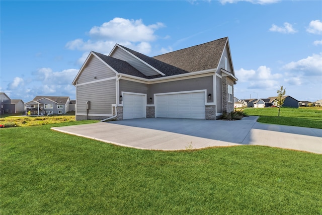 view of side of home featuring a lawn